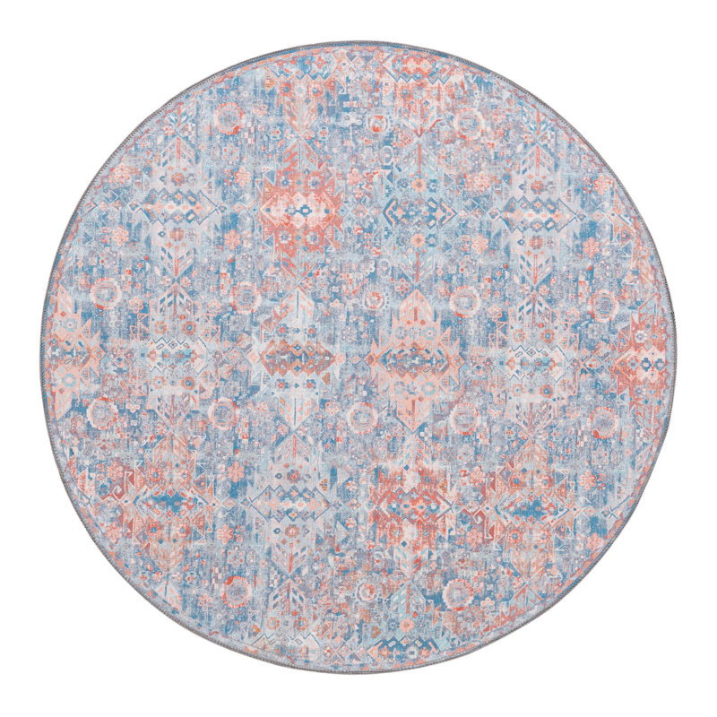 Mayzelle Chenille Oriental Indoor Rug, Round 5'