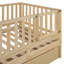 Lit de jour simple en bois avec garde-corps de clôture et 2 tiroirs, convertible en lit de sol indépendant et lit de jour, naturel-1262507163