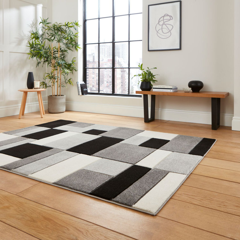 Matrix area rug Machine Woven Rectangle Grey, Rectangle 80 x 150cm