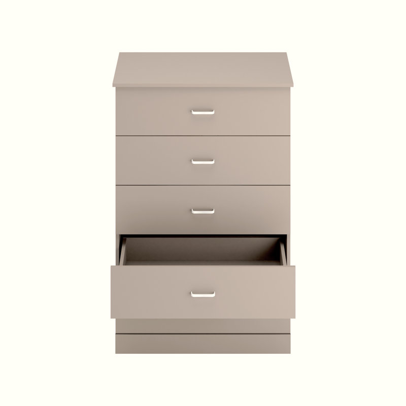 Commode 5 tiroirs Allyannah, Taupe chaleureux
