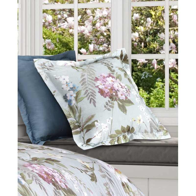 Housse de coussin rectangulaire en coton SAKURA, Écume de mer