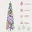 Arbre de Noël artificiel de 6 pi avec 6 40 pieds de branches floquées par la neige, 250 lumières DEL blanches ou colorées, forme de Downswept-118034186