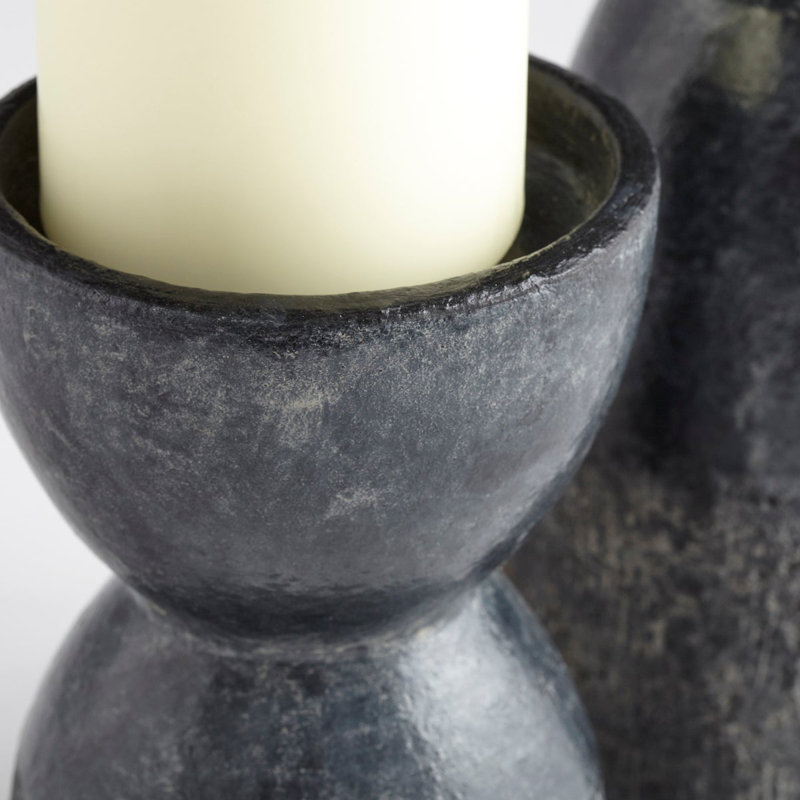 Escalante Concrete / Cement Tabletop Candlestick, 8" H x 4" W x 4" D