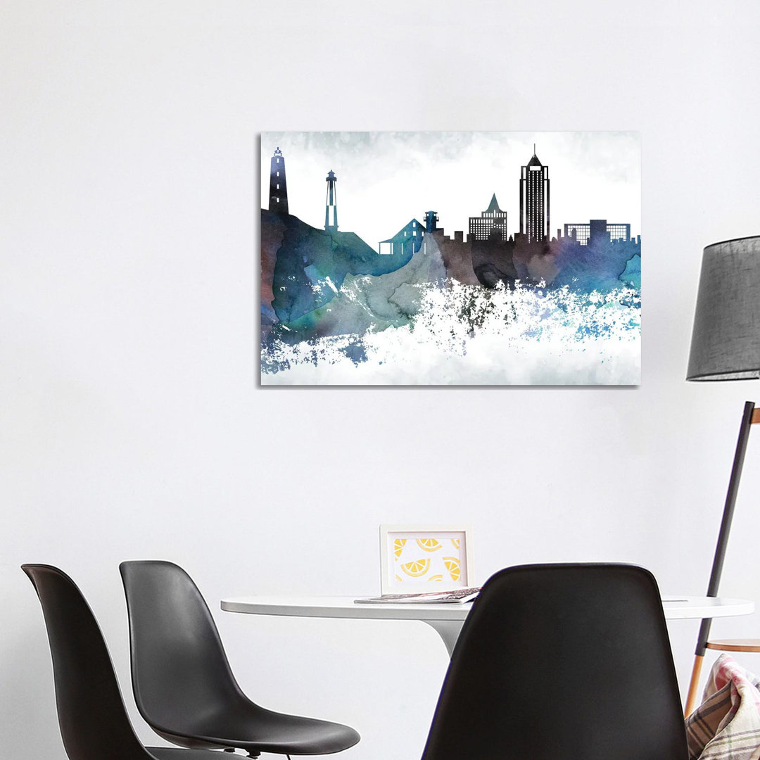 Virginia Bluish Skyline by WallDecorAddict - Wrapped Canvas Gallery-Wrapped Canvas Giclée