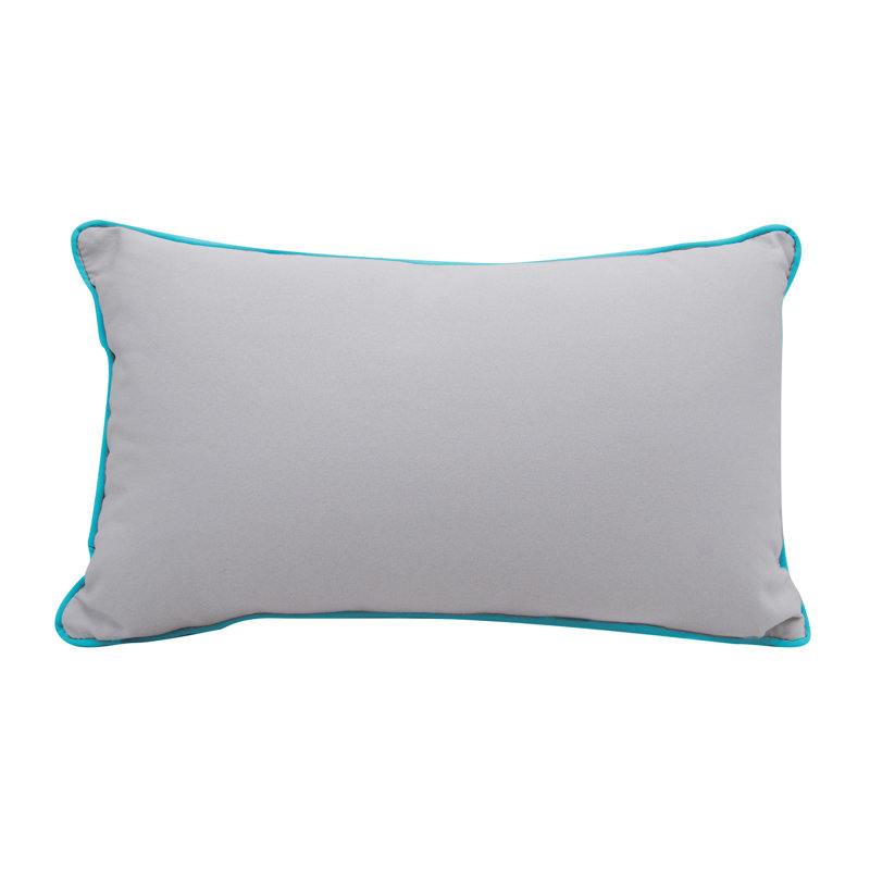Tiki Bar White and Multicolor Lumbar Outdoor Pillow