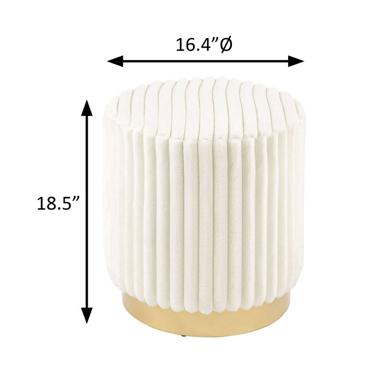 Tabouret contemporain l 16,4 po, beige, Beige