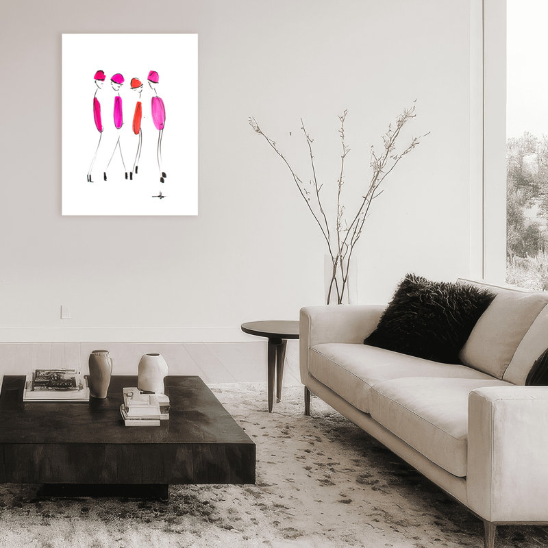 Four In Fuchsia Print by Chauncey Jacks, 16" H x 12" W x 1.5" D, Wrapped Canvas, Does Not Apply
