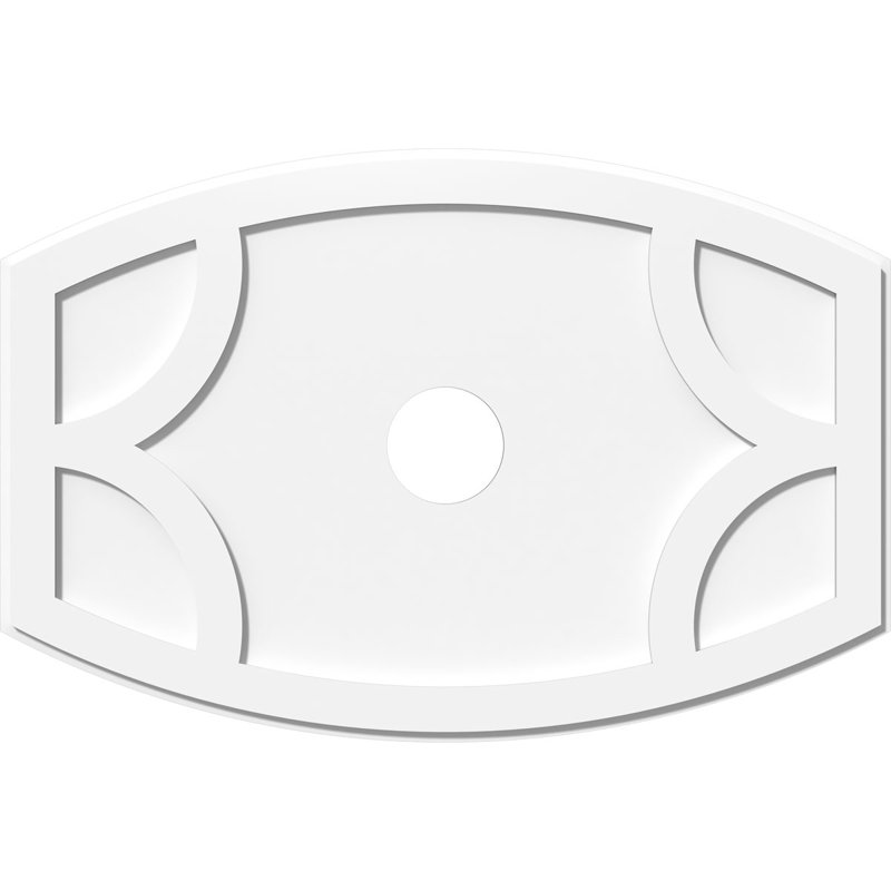 Médaillon de plafond contemporain en PVC de qualité architecturale Kailey, H 1 po x l 38 po x P 25,375 po