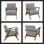Fauteuil d'appoint contemporain en hévéa massif avec structure en bois d'hévéa-731956814