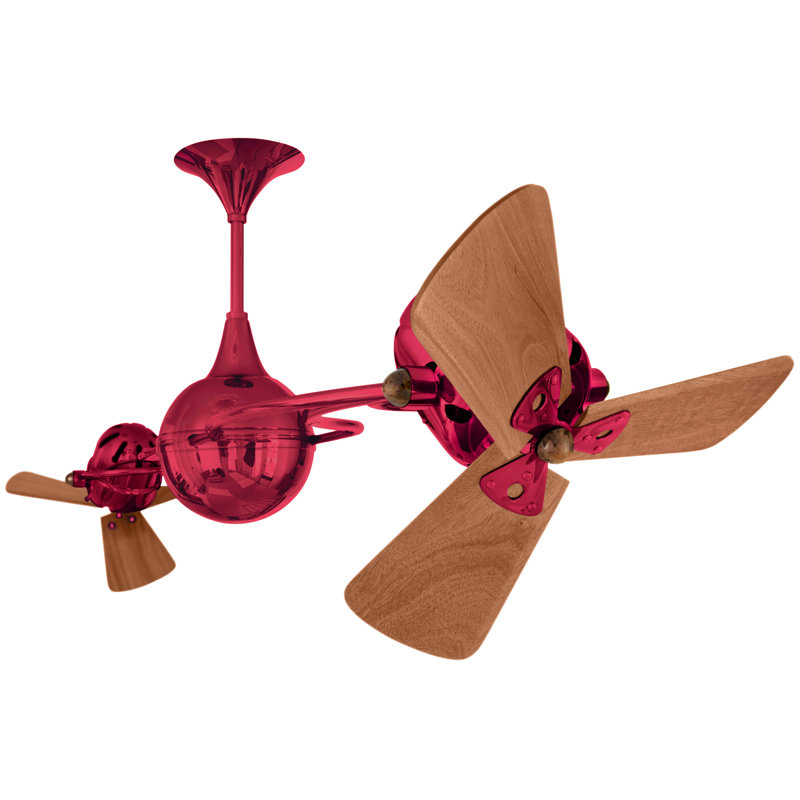 62" Italo Ventania 3 Blade Ceiling Fan, Red
