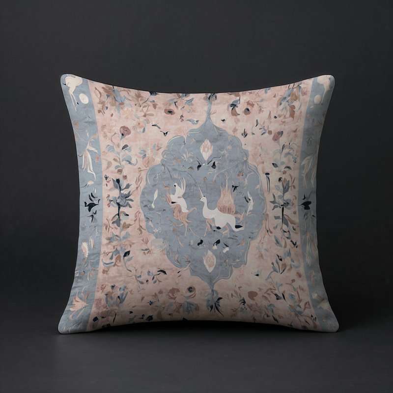 Coussin décoratif intérieur et extérieur Modern, Animaux gris 29, Carré 20 po