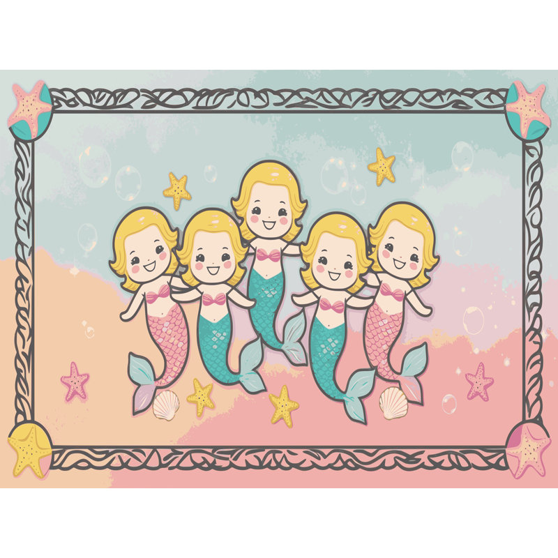 Tapis pour enfants Sunside Sails Mermaids Ocean, Rectangle 4pi x 6 pi