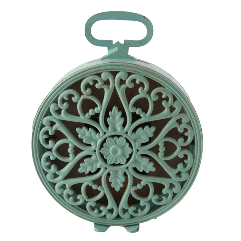Analog Quartz Movement / Crystal Tabletop Clock in Turquoise