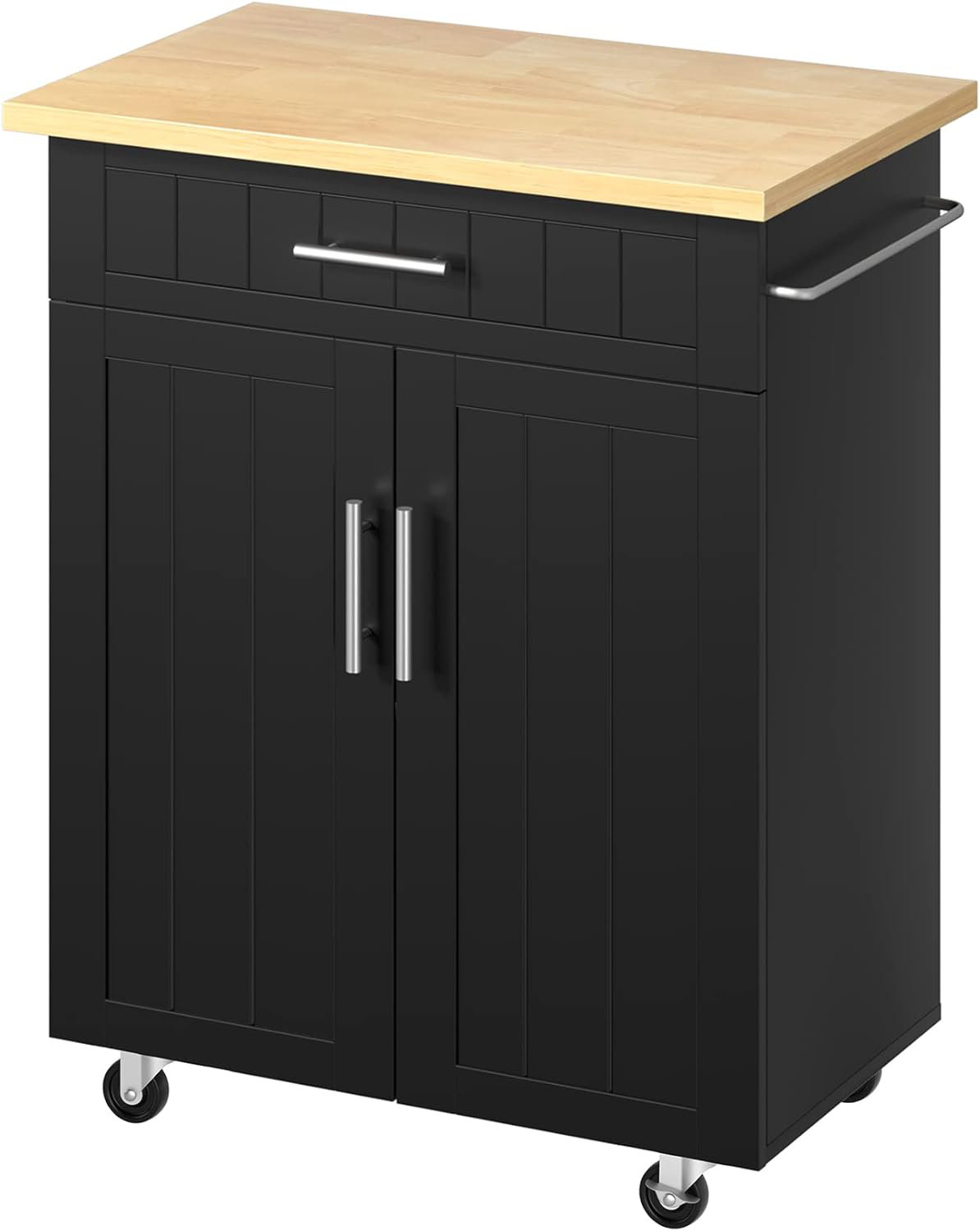 Latitude Run® 26" Kitchen Island On Wheels With Storage Cabinet Kitchen ...