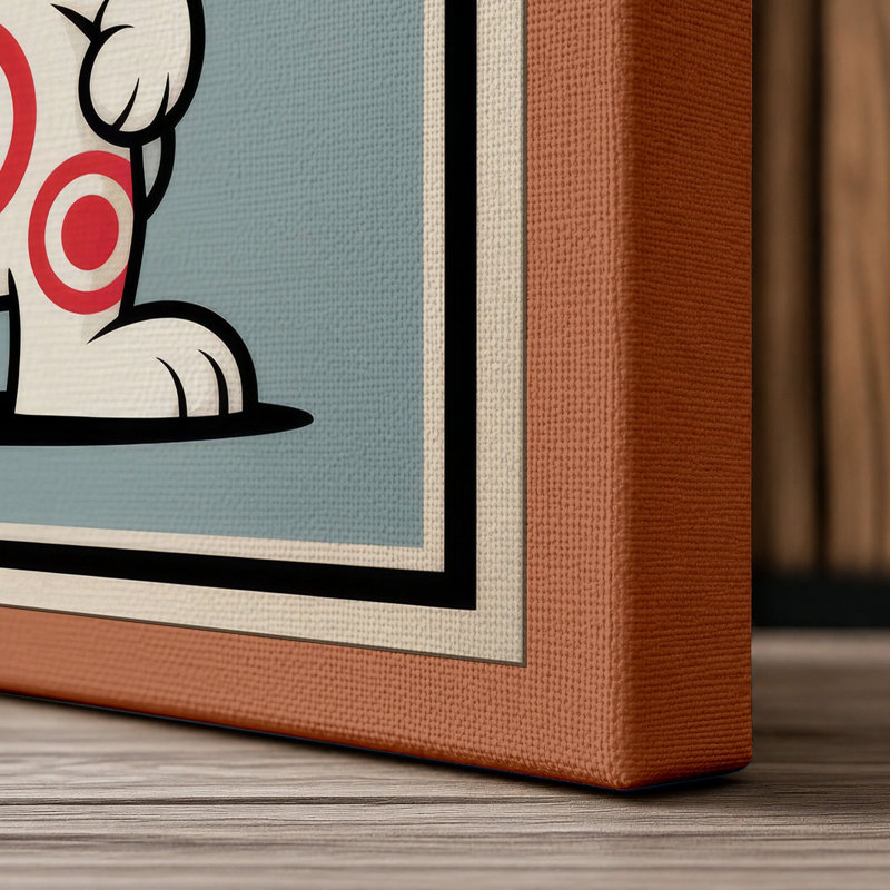 Graphic Rabbit Retro - Wrapped Canvas, 36x24 - 91.4 x 61.0 cm, Terracotta Border