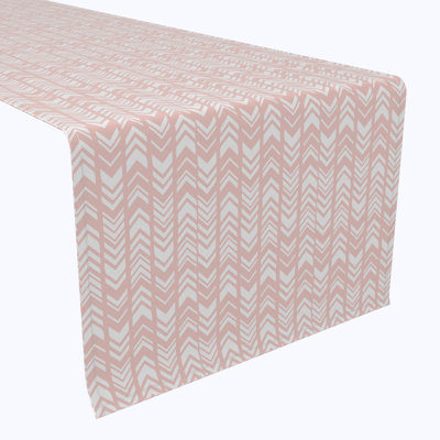 Table Runner, 100% Cotton, 16X108", Pink Abstract Arrows