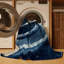 Tapis bleu moderne et contemporain lavable à la machine Pavle-285533165