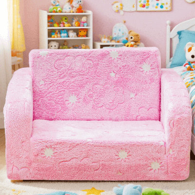 Canapé de jeu Boneless Kids, coussin de sol convertible Glow-In-The-Dark, canapé 2 en 1 pour tout-petits pour filles et garçons de 3 ans et plus, canapé-lit pour enfants pour salles de jeux et chambres à coucher