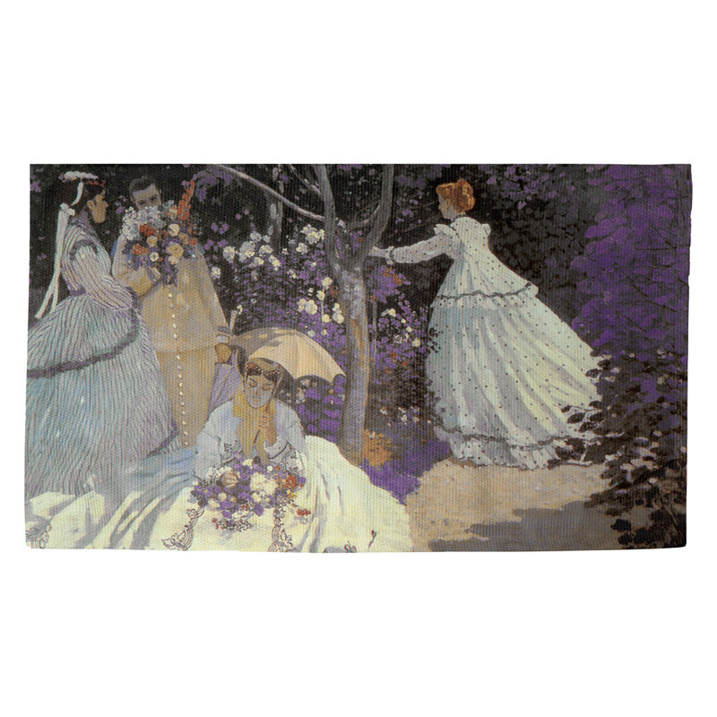 Tapis mauve « Femmes au jardin » Mane, Rectangulaire 3 pi 3 po x 5 pi 3 po