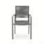 Ensemble repas d'extérieur 7 pièces en aluminium et corde tissée, gris + noir + brun-130627826