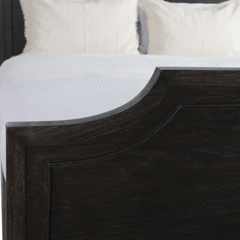 Alexandra Bed - Dark, Queen, Cerused Forest Black/Stained Gold