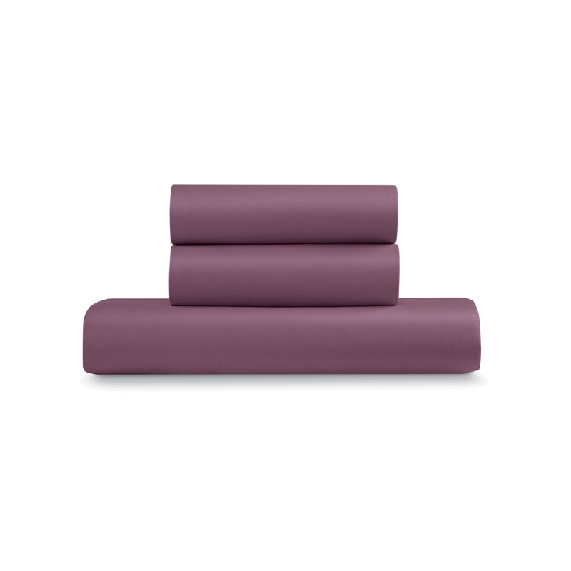 HOME Collection Triple Brushed Microfiber Duvet Set, King, Eggplant