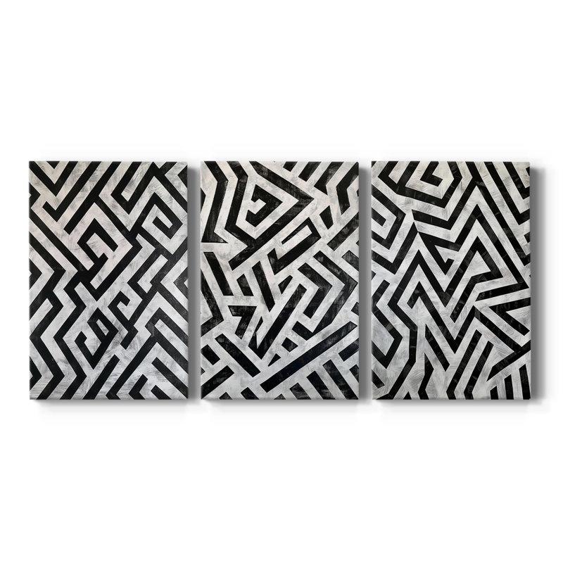 ABSTRACT Series XLIX - Toile tendue sur mesure - 3 pièces, H 12 po x l 24 po