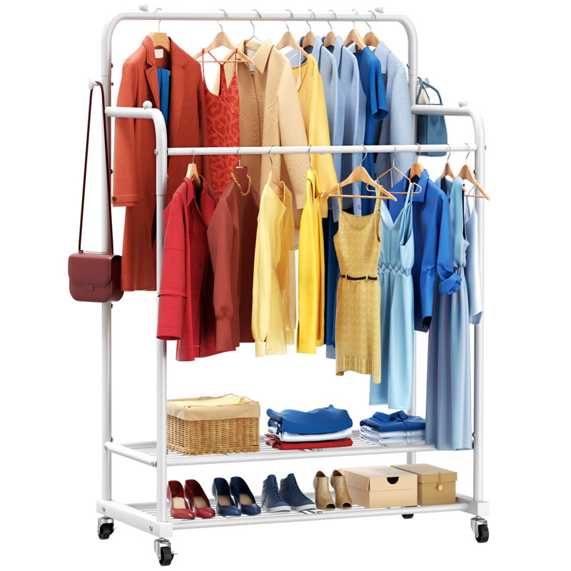 72cm Rolling Clothing Rack, White