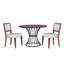 Ensemble de tables de salle à manger rondes en bois et en métal de style rustique-moderne pour la cuisine