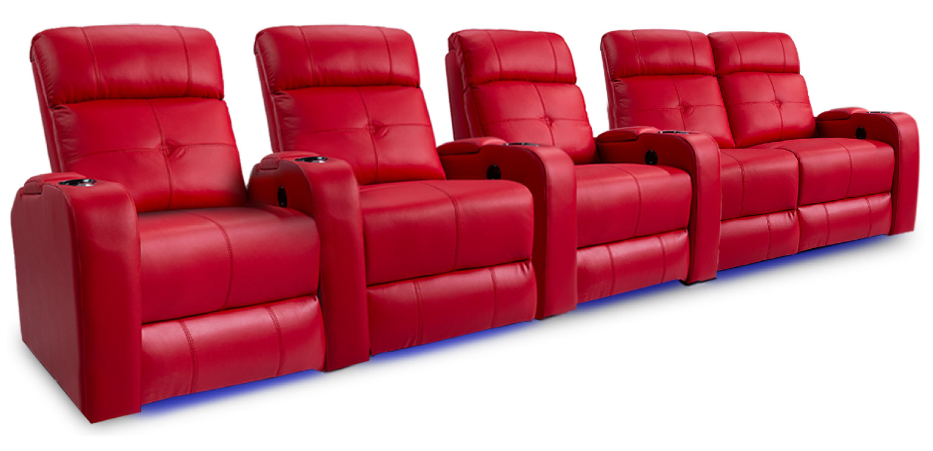 Valencia Theater Seating Leather Home Theater Seating with Cup Holder ...