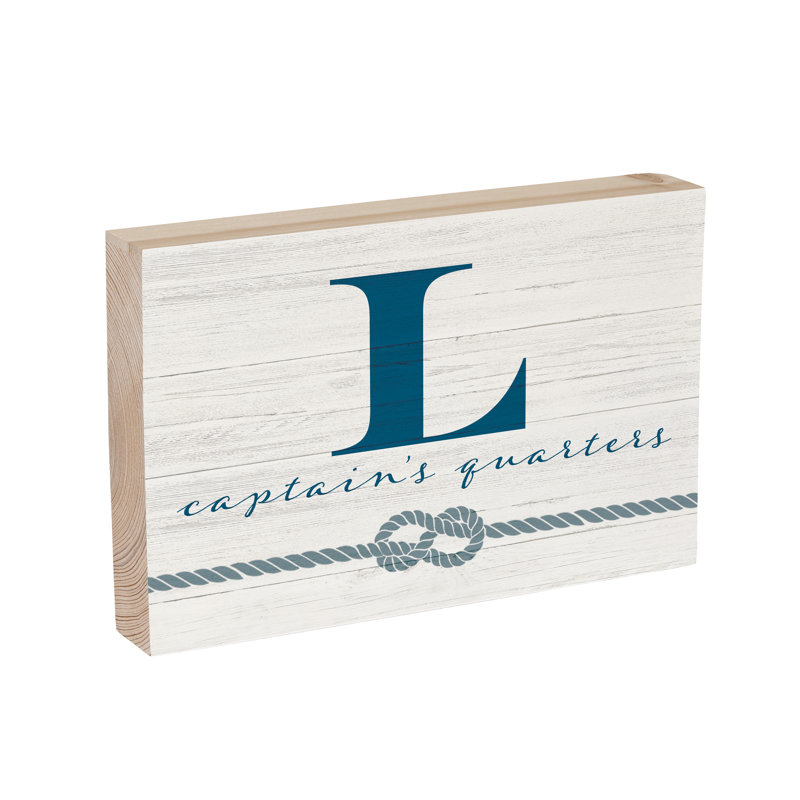 Coastal Wooden Plock Monogram Captain 12x8" L