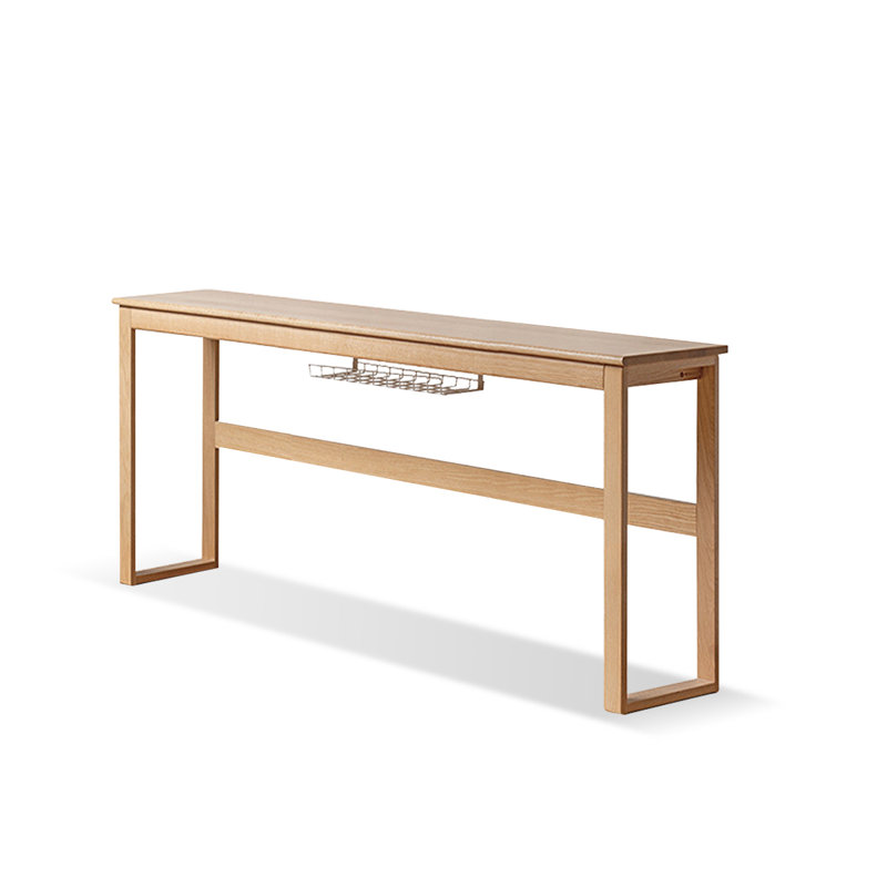 Bureau rectangulaire en bois massif et métal Burlywood, H 29,53 po x l 55,12 po x P 23,62 po