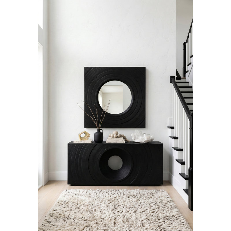 Void Console Table, Black Stone