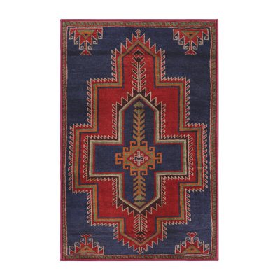 Tapis traditionnel rouge / bleu