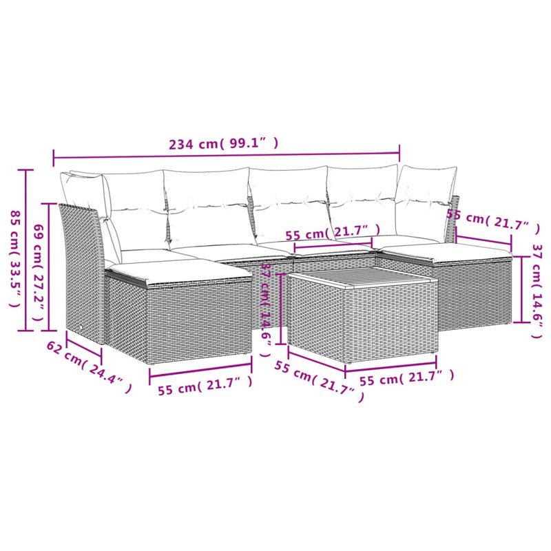Vidaxl Backyard Couch Set Black