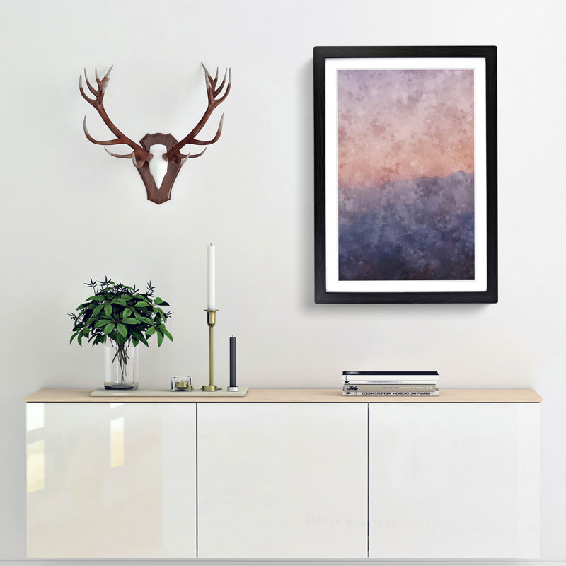 Sunset in California - Framed Print, 33cm H x 24cm W x 2cm D, Black Framed