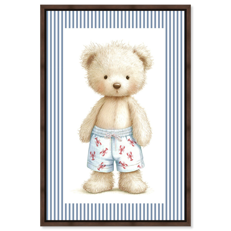 «Swim Trunks Teddy», reproduction murale encadrée par Art Remedy, cadre doré, 10 x 15, H 16 po x l 11 po, Encadrement doré