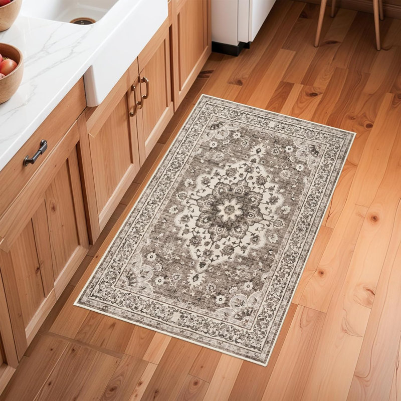 2x3 Washable Oriental Hallway Runner Rug - Rugs for Living Room Soft Carpet for Bedroom Kitchen Waterproof Floral Distressed Indoor Stain Resistant Non-Shedding Floor Carpets