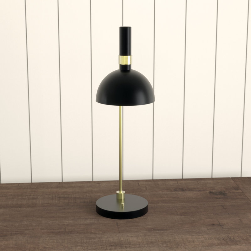 Keanu Metal Desk Lamp, Black/Brushed Brass