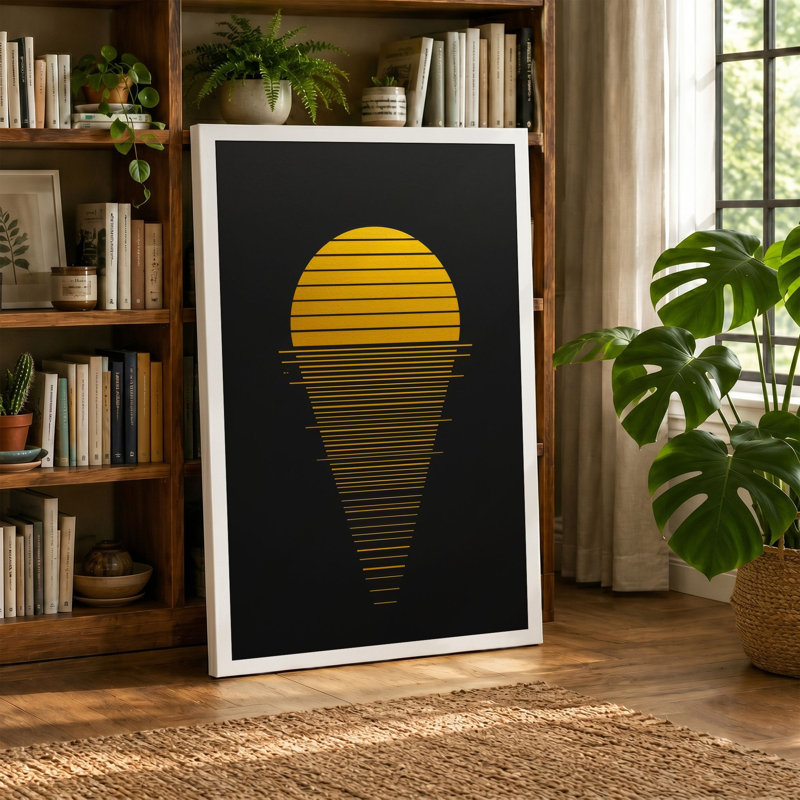 Striped Geometry Geometric - Wrapped Canvas, Cream Border, 24x16 - 61.0 x 40.6 cm