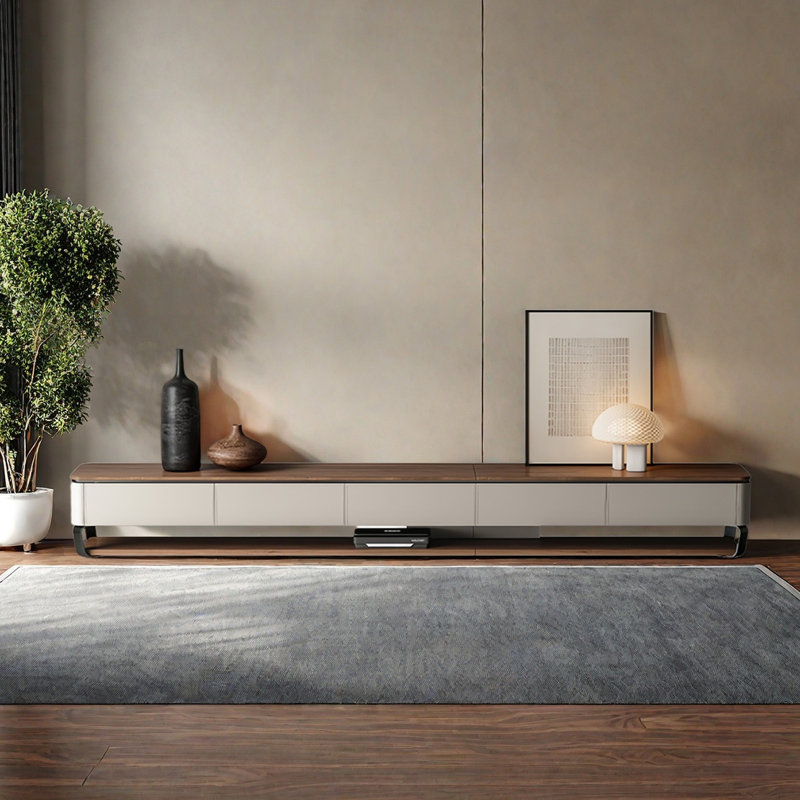 Meuble télé de luxe de style moderne, H 15,7 po x L 118,1 po x l 15,7 po