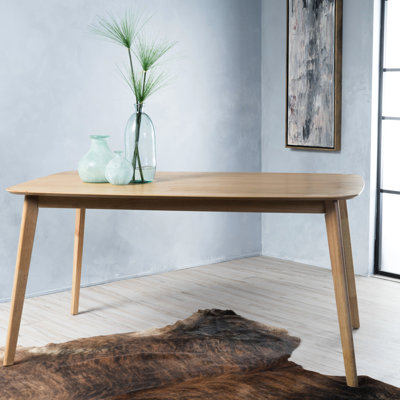 Élégante table de salle à manger de style Mid-Century, 50,31 lb, 57,45 po x 35,22 po, meubles de salle à manger de couleur noyer, largeur H 29,77 po