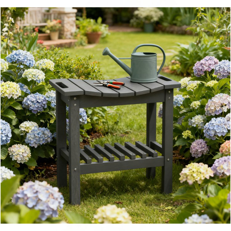 Banc antidérapant pour l'intérieur et l'extérieur, tabouret de douche imperméable avec poignée, banc de rangement, Gris foncé