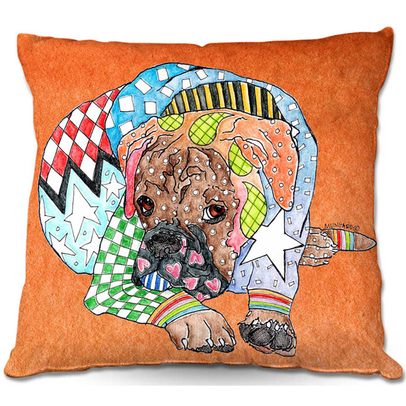  Coussin Couch Boxer Dog, 20 po x 20 po, Rouge