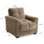 Kate 1 Seater Armchair with Storage in Velvety Brown Fabric