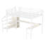 Grand lit mezzanine blanc à grain de bois avec escalier, charge, DEL et garde-robe pour l'organisation de la chambre à coucher, DEL, rangement intégré-843250230