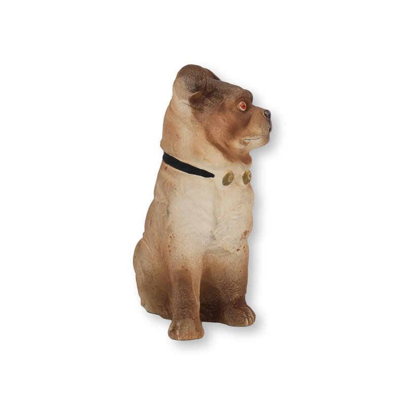 Antique Bisque Porcelain Pug Dog