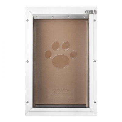 Pet Door for Door with Lock and Magnetic Flap System Aluminum Frame Small