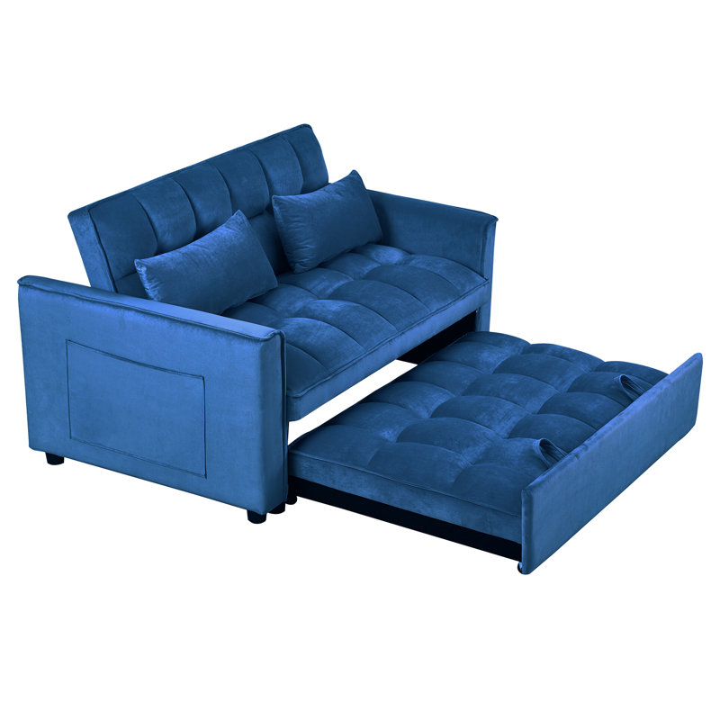 Canapé-lit convertible 3 en 1 avec dossier réglable, idéal pour la vie moderne et pour accueillir des invités, Blue
