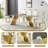 Modern Dining Room Sets,  94.49" Rectangular Tempered Glass Dining Table With Stainless Steel Dining Chairs-1720990300-1720990291-1725994422
